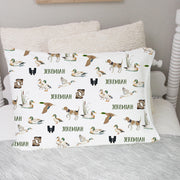 Personalized Duck Hunter Pillowcase for Boys, Soft Minky Hunting Theme Bedding Gift