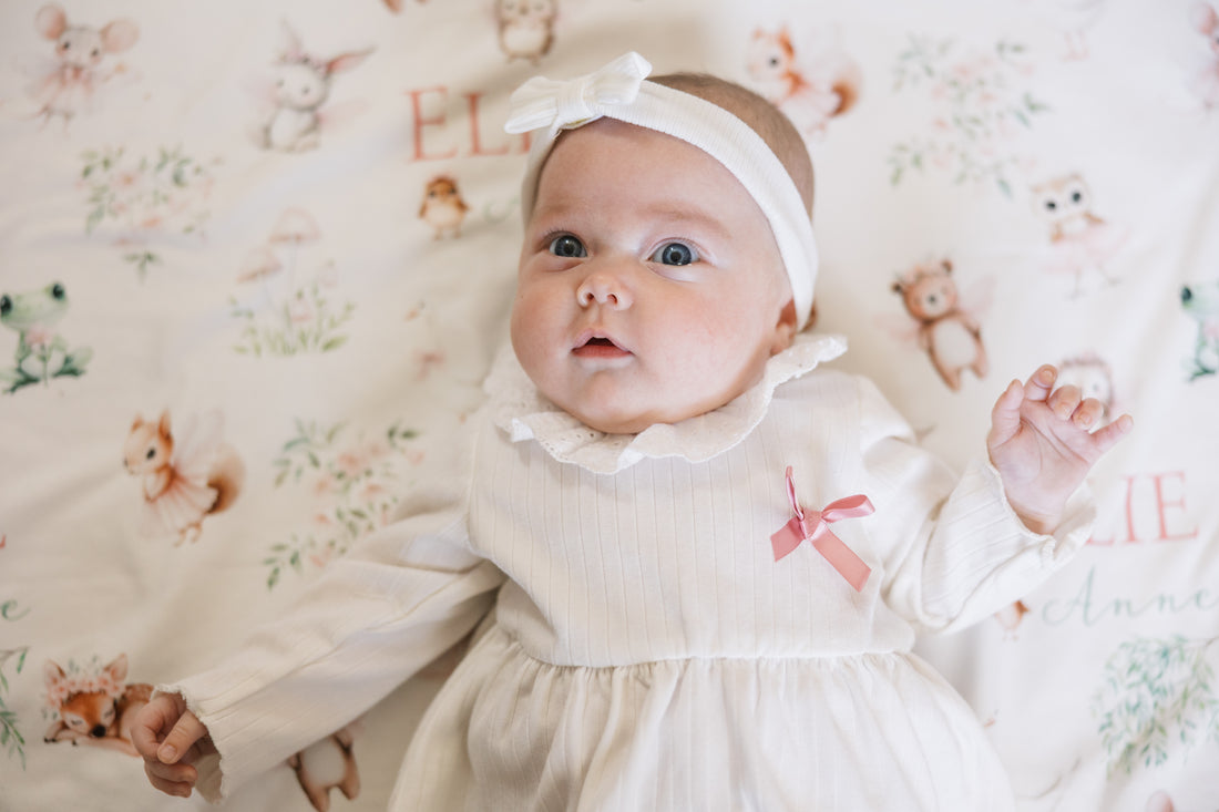Personalized Baby Blanket – Woodland Animal Blanket with Satin Trim Edge, Pink Keepsake