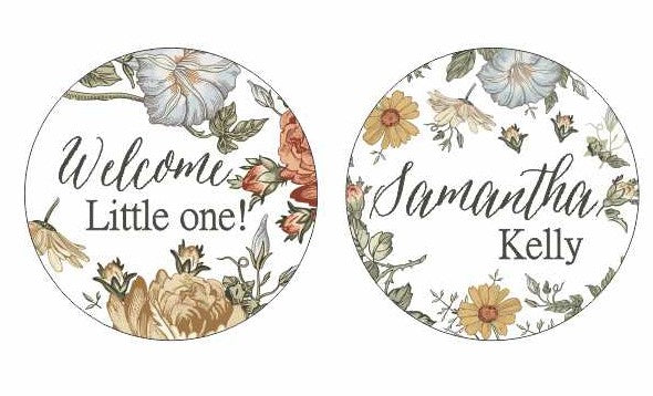Emily Floral Round Announcement Disk