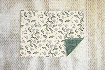 Bass Fisherman Minky Baby Deluxe Blanket – Personalized