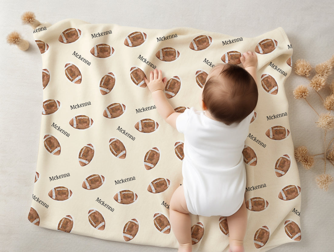 Football Baby Deluxe Blanket (Boy and Girl Options)