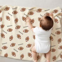 Football Baby Deluxe Blanket (Boy and Girl Options)