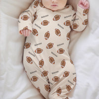 Football Knotted Baby Gown (Boy and Girl Options)