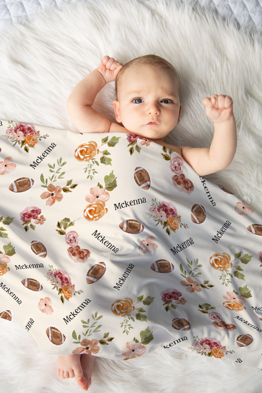 Football Stretchy Swaddle (Boy and Girl Options)