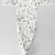 "To Grandmother's House We Go" Green Infant Tie Gown • Long Sleeve Newborn Sleepwear