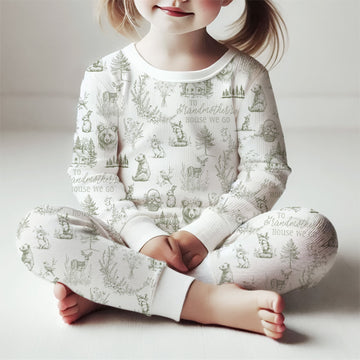 “To Grandmother’s House We Go” Soft Knit Pajamas for Babies & Kids