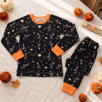 Halloween Pajamas Girls - Personalized Pumpkin Print PJs With Pink Bows (Copy)