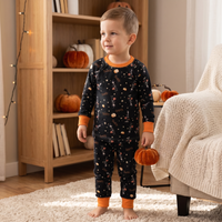 Halloween Pajamas Girls - Personalized Pumpkin Print PJs With Pink Bows (Copy)