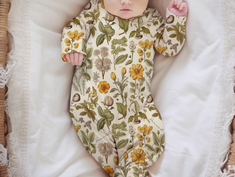 Harvest Floral Personalized Stretchy Swaddle Blanket