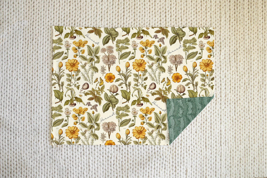 Harvest Floral Minky Baby Deluxe Blanket