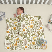 Harvest Floral Personalized Keepsake Baby Blanket Boho Fall Nursery Gift
