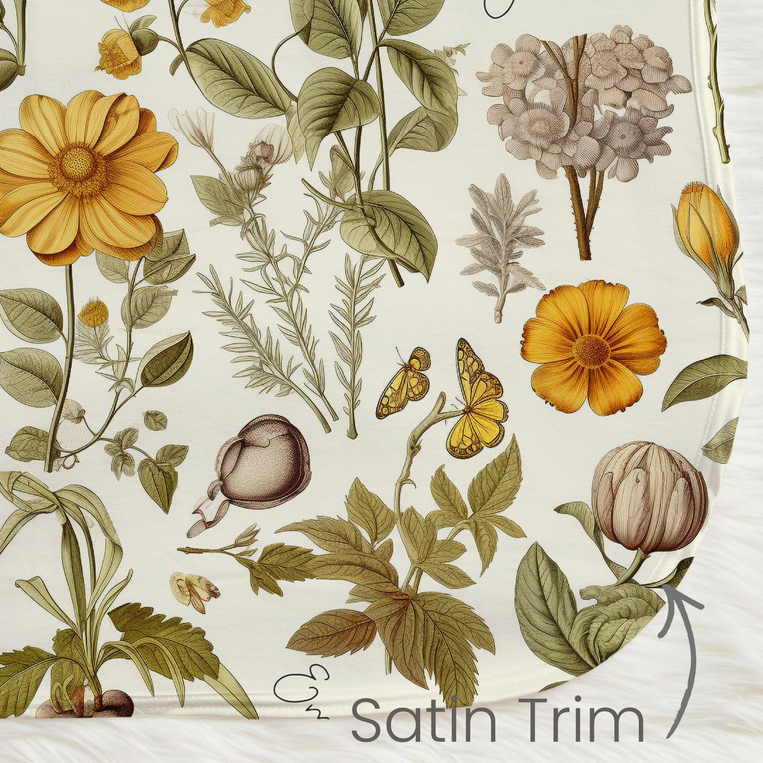 Harvest Floral Personalized Keepsake Baby Blanket Boho Fall Nursery Gift