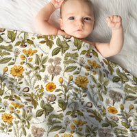 Harvest Floral Personalized Stretchy Swaddle Blanket