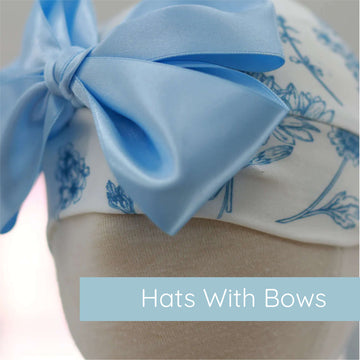 Round Hat With Satin Bow For Newborn