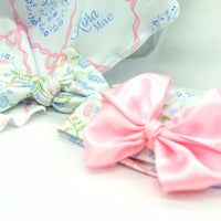 Pink Heirloom Bows Minky Personalized Baby Deluxe Blanket