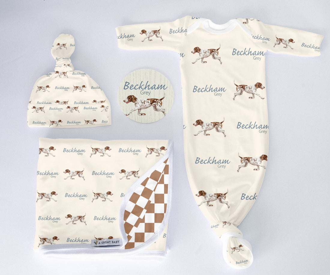 Personalized Hunting Dog Baby "Take Me Home" Set
