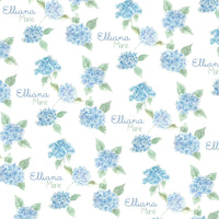 Hydrangeas Kids Pajamas, Light Blue Floral Girls PJ Set, Ultra Soft Stretchy Knit Sleepwear