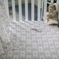 Antique Plum Floral Crib Sheet and Swaddle Set with Headband, Striped Baby Girl Nursery Bedding Gift