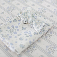 Antique Plum Floral Crib Sheet and Swaddle Set with Headband, Striped Baby Girl Nursery Bedding Gift