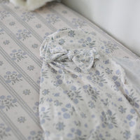 Antique Plum Floral Crib Sheet and Swaddle Set with Headband, Striped Baby Girl Nursery Bedding Gift