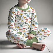 Colorful Dinosaur Personalized Pajamas for Boys - Soft Knit, Fun Dino PJs Gift