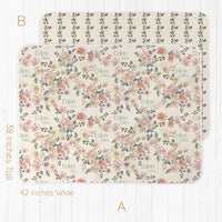 Garden of Eden Baby Girl Personalized Swaddle Blanket