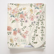 Garden of Eden Baby Girl Personalized Swaddle Blanket