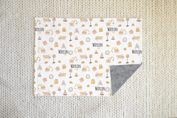 Little Diggers Baby Boy Minky Deluxe Blanket - Personalized