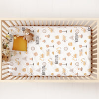 Little Diggers Baby Crib Sheet with Name