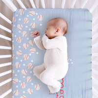 Personalized Baseball Crib Sheet in Soft Double-Brushed Knit - Perfect for Little Sluggers' Nursery