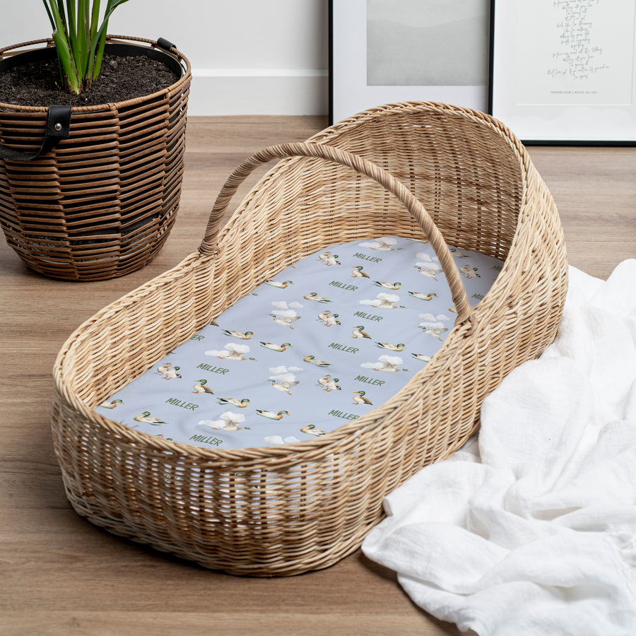 Mallard Ducks Bassinet Sheet with Baby’s Name