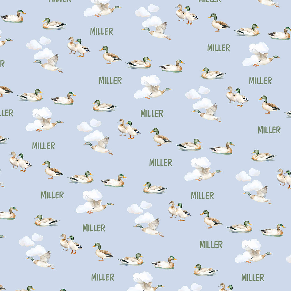 Mallard Ducks Bassinet Sheet with Baby’s Name