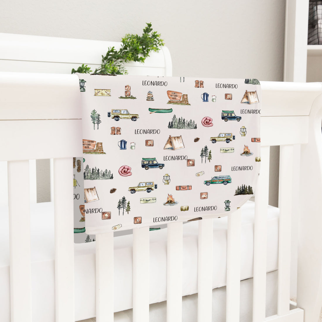 National Parks Personalized Keepsake Baby Blanket Satin Bound Outdoor Adventure Nursery Gift