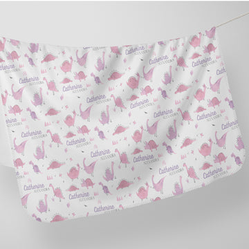 Pink Dinos Stretchy Swaddle