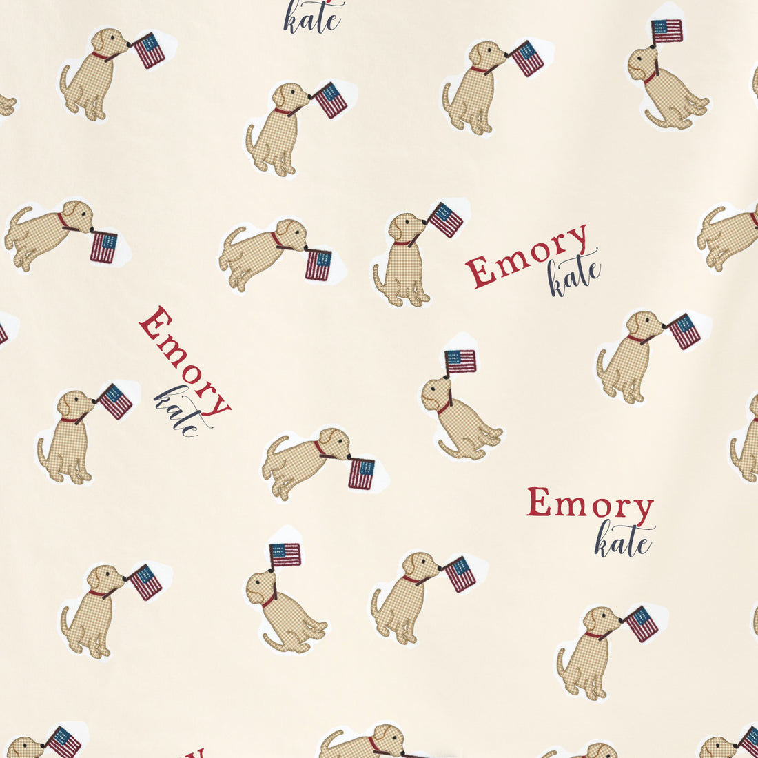 Patriotic Puppy Personalized Boys Pajamas (3 months to kids 14)