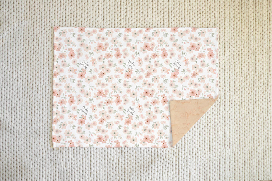 Peach Blossom Baby Deluxe Blanket - Personalized Minky Fur