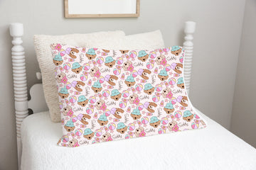 Pink Puppies Personalized Pillowcase for Girls – Soft Minky Dog Print Bedding