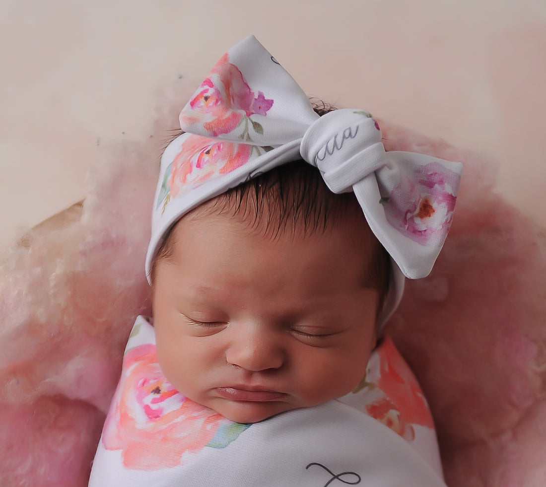 Tied Personalized Headband For Baby Girl