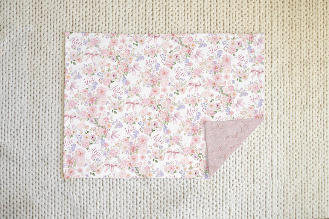 Pretty in Pink Minky Baby Deluxe Blanket