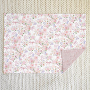 Minky Baby Blanket – Personalized Pink Floral and Bows Deluxe Baby Keepsake Blanket