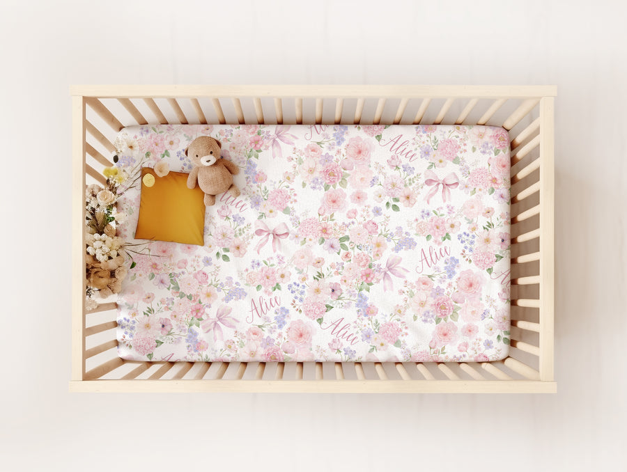 Pretty in Pink Crib Sheet