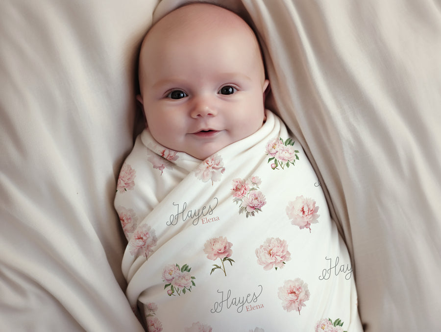 Pretty Peony Stretchy Swaddle