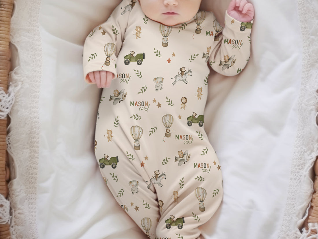 Sergeant Safari Knotted Baby Gown
