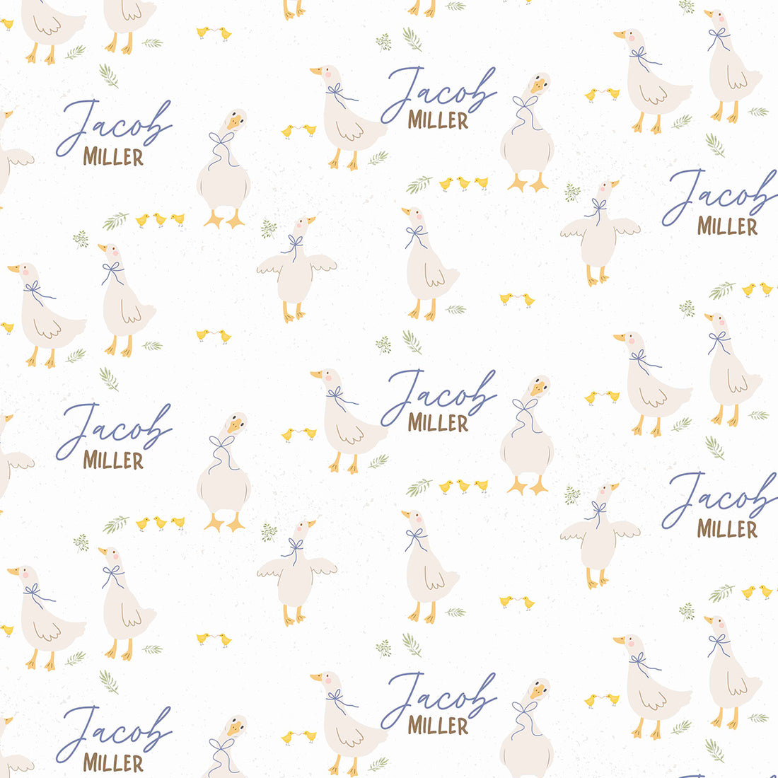 Personalized Crib Sheet - Silly Goose Vintage Nursery Bedding Set With Name