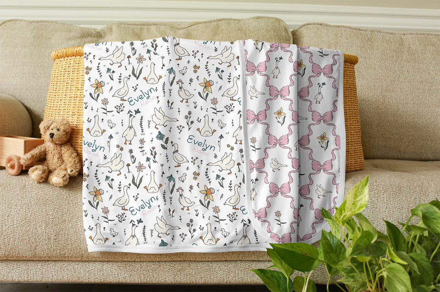 Silly Goose Baby Girl Swaddle Blanket