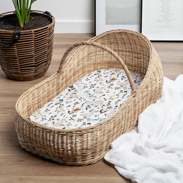 Silly Goose Baby Girl Personalized Bassinet Sheet