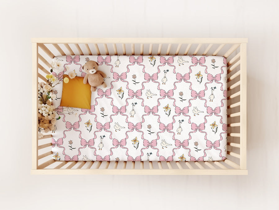 Silly Goose Coquette Crib Sheet