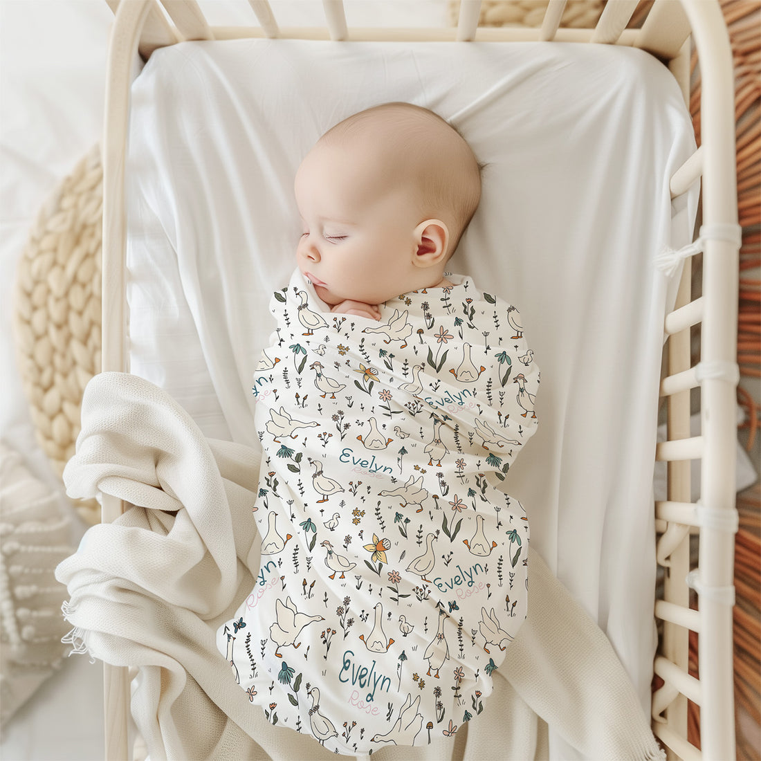 Silly Goose Baby Girl Swaddle Blanket