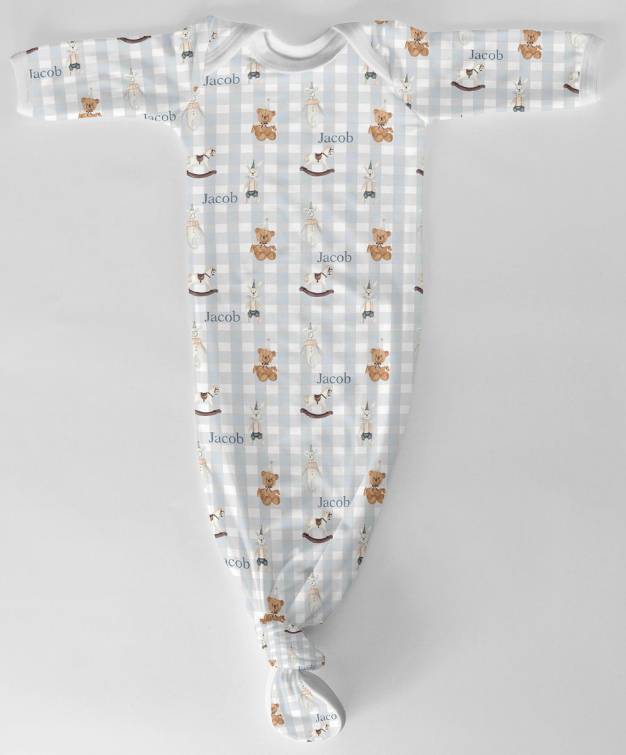 Teddy Bear Infant Gown Baby Boy