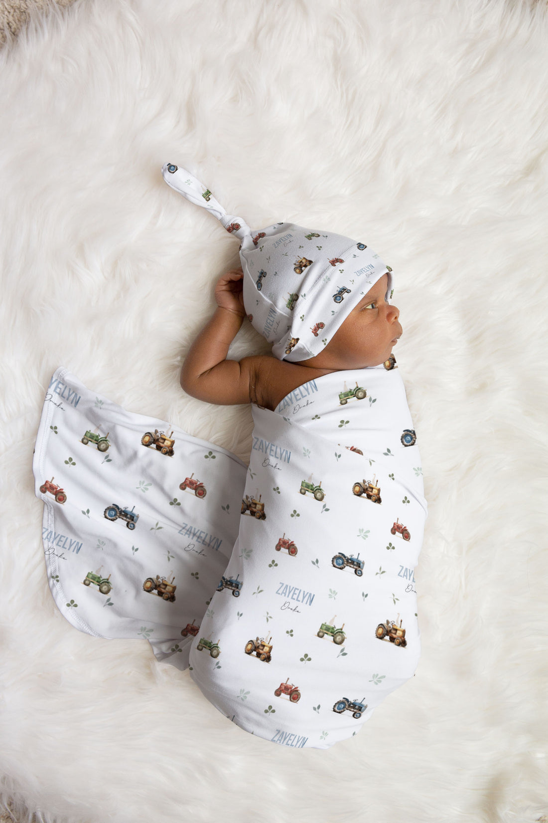 Tractor Days Personalized Keepsake Baby Blanket Farm Boy Nursery Heirloom Gift